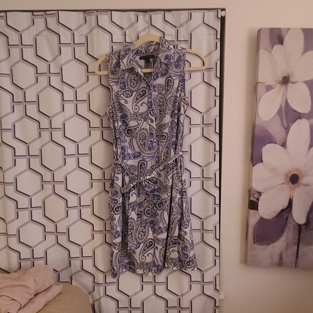 Banana Republic paisley sleeveless shirt dress size 4